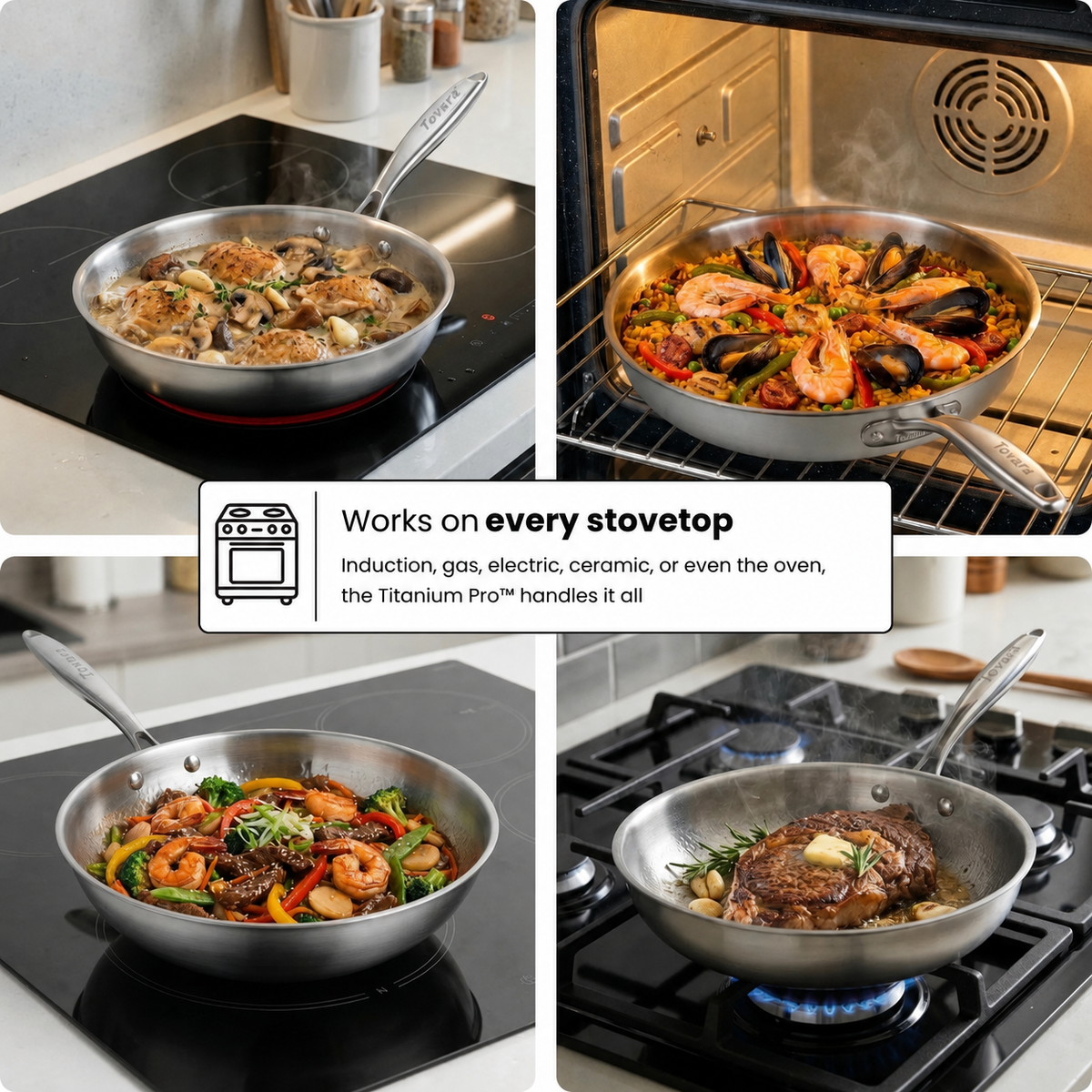 TitaniumPro Pan works on every stovetop