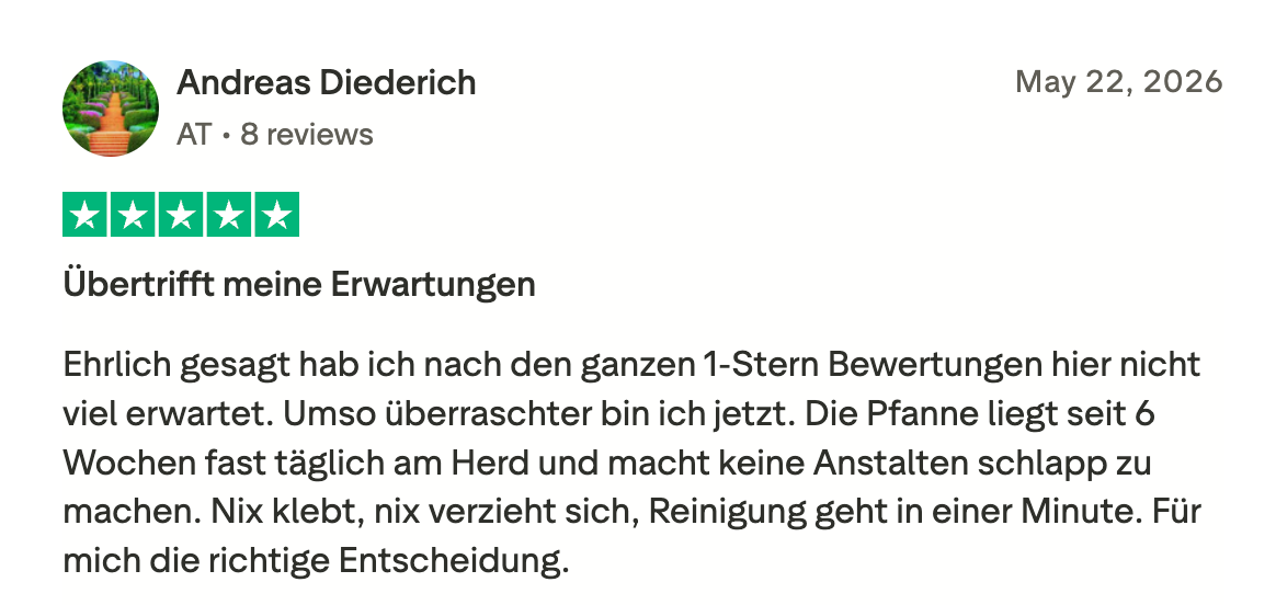 Trustpilot review by Andreas Diederich