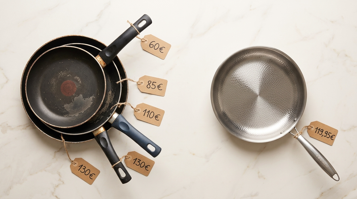 Price comparison: Many cheap pans vs. one TitaniumPro