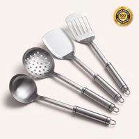 TitaniumPro kitchen utensils set, 100 day guarantee badge