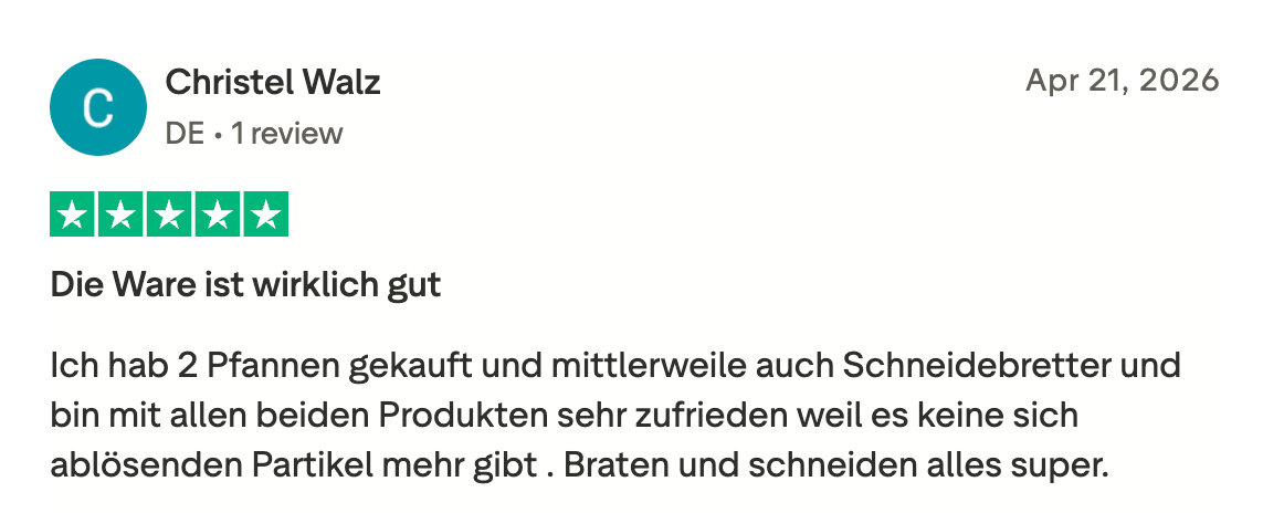 Trustpilot review by Christel Walz